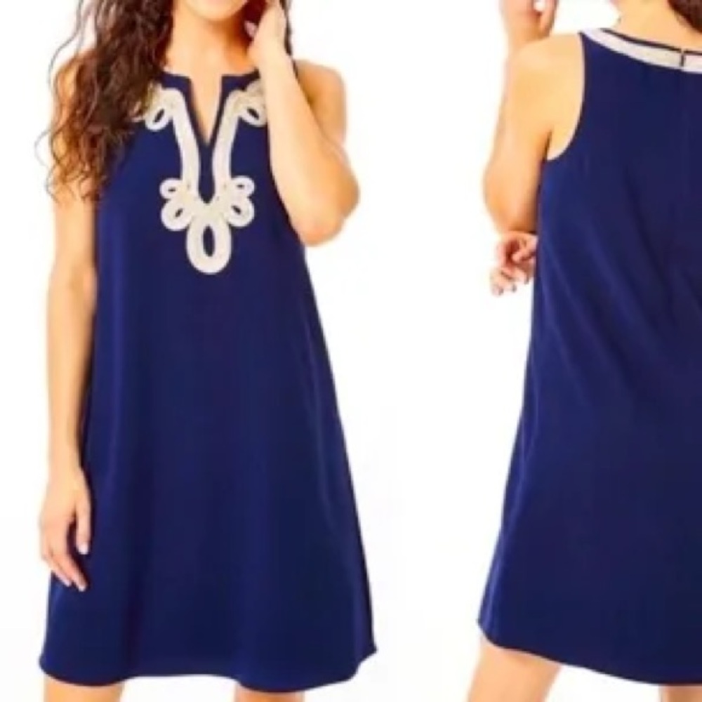 Lilly Pulitzer Cherlyn Soft Shift Dress in True Navy